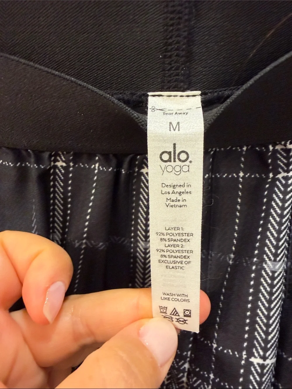 ALO Yoga Black & White Plaid Pleated Mini Skirt